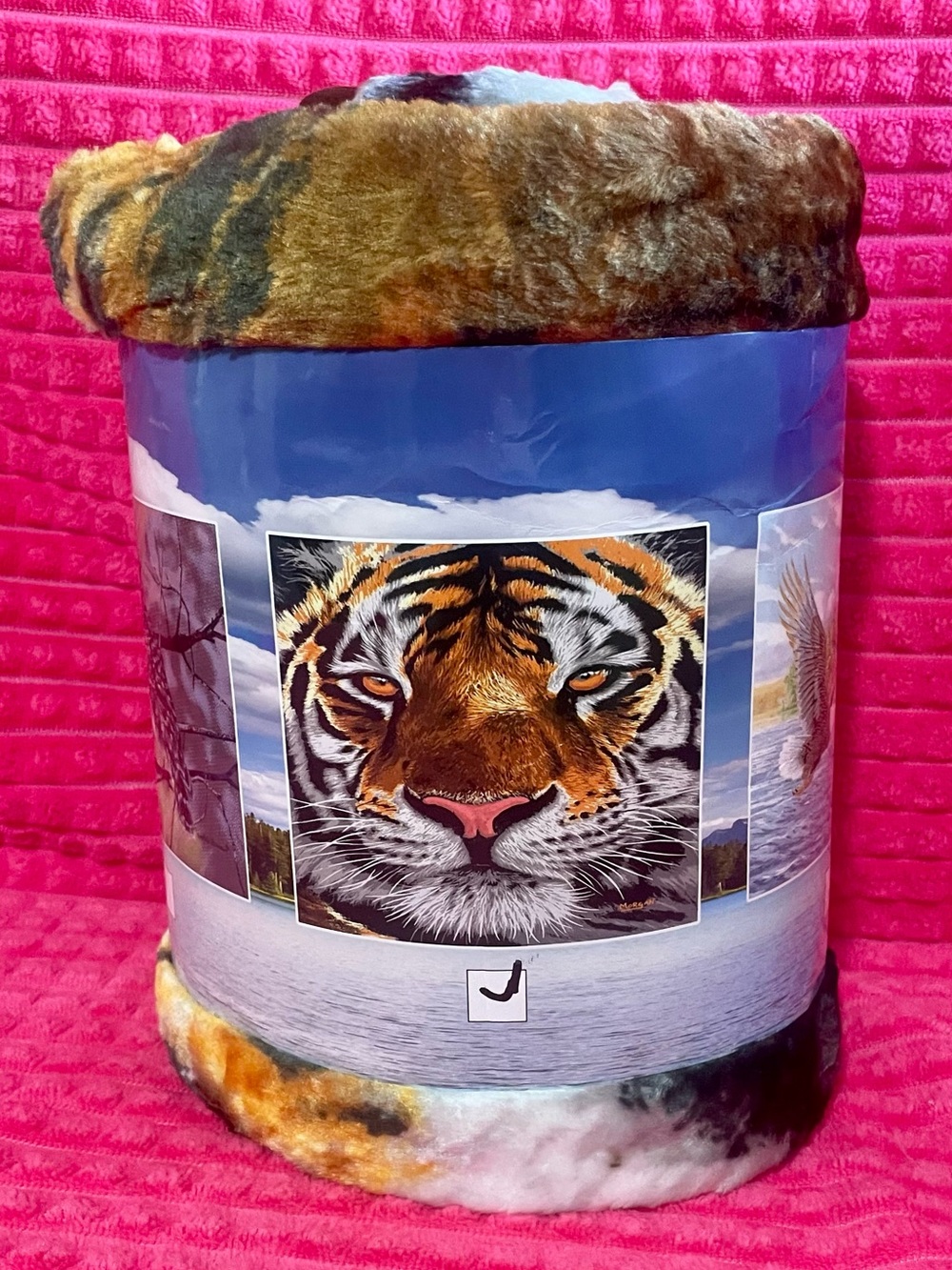American Blanket Super Soft Raschel Throw Blanket Tiger Print